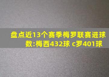 盘点近13个赛季梅罗联赛进球数:梅西432球 c罗401球